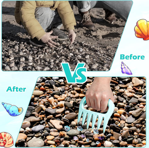 DOSTATNI Sand Scoop with Shovel Sand Flea Rake with Beach Mesh Bag Plastic Sand Sifter for The Beach Shell Scooper