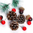 cnomg 216pcs Set, (216, Artificial Pine Cones Pine Branch Fake Natural Pinecones Acorns Red Berries Christmas Decor