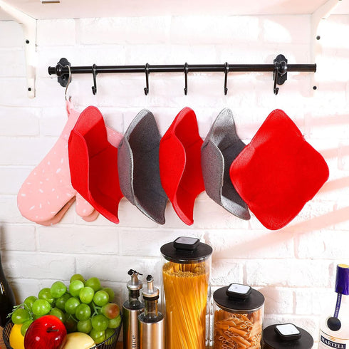 8 Pieces Microwave Safe Bowl Holders, Pot Holder for Hot Soup, Food, Meals (Red, Grey)