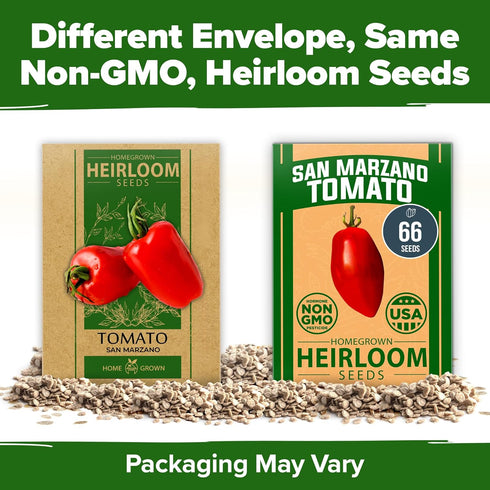 66+ HOME GROWN San Marzano Tomato Seeds Heirloom Non-GMO Seeds for Planting, High Germination, Indeterminate, Classic