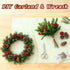 2PCS Bailikang Christmas Artificial Pine Needles Branches Table Decor with Red Berry Pine Cones Greenery Stems