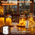 6 Pack 7ft 20LED Dimmable Rechargeable Fairy Lights with Remote & DIY Timer, Silver Wire String Light for Mason Jar