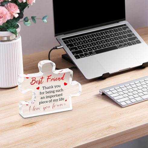 2.2 2.8 inch Friend Gifts for Women Men - Gift for Her Him, Present for Friendship Birthday, Engraved Acrylic Block
