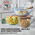 Pyrex Colors (3-Pack) Sculpted Tinted Unlidded Small/Medium/Large Glass Mixing Bowls, Nesting Space Saving Set of Bowls For Prepping and Baking, 1.3QT, 2.3QT & 4.5QT by Pyrex
