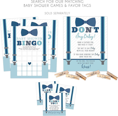 Your Main Event Prints Boy Baby Shower Invitations, 20 with Envelopes & Diaper Raffle Cards, Little Man, Sprinkle