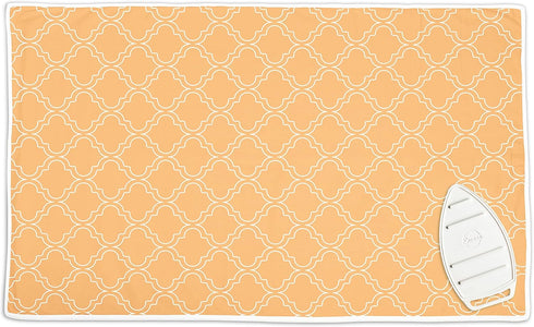 Encasa Homes Ironing Mat/Pad (Large 48"x28") with 3mm Padding & Silicone Iron Rest for Steam Pressing on Tabletop or Bed - Heat Resistant, Portable, Quilting & Travel Blanket - Peach Tiles by Encasa XO