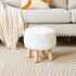 12.6" D12.6" W12.6" UHBD035W YMYNY Round Pouf Ottoman Small Foot Stool Faux Fur Foot Rest for Couch Modern Boho