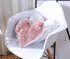 Tache Pink Heart Shaped Pillow - Faux Fur White Fleece, Super Soft Stuffed Light Blush Dusty Rose Pillow 16x14