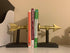 Stylish Large Gold Arrow Bookends - Heavy Duty Decorative Shelf Holders