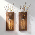 2 Pack Heiple Wood Glass Wall Sconces, Farmhouse Planters for Indoor Plants, Rustic Decor for Living Room, Hanging Vase
