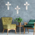 Jetec 3 Pieces Faith Love Hope Cross Sign - Rustic Wood Wall Hanging Decor, 12 x 8 Inch