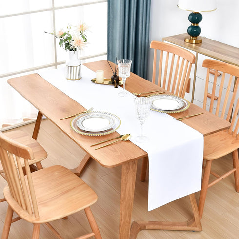 48 Inches 12X48 Inch Farmhouse White Table Runner Dining Table Runners Long Coffee Table Runner for Dresser Living Room