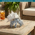 Coastal Hermit Crab Decor Blue Nautical Beach Figurine with Shell for Shelf, Bathroom, Living Room, or Beach House