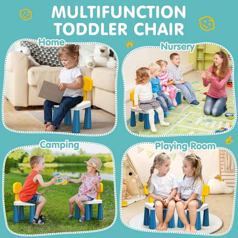 2 3 OCATO Plastic Toddler Chairs: Pcs Kids Chairs for Table Step Stool Lightweight Indoor or Outdoor School Camping