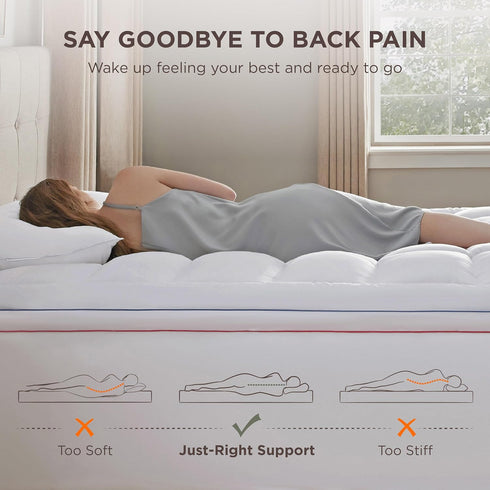 21 Inches, Bedsure Queen Mattress Topper - Extra Thick Mattress Pad Cover with Deep Pocket fits up to Soft Pillow Top