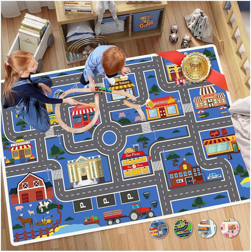 Play Mat Kids Rug for Boys and Girls, 31x47in Non-Slip Playroom Rug