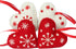 Hearts Christmas Ornaments Set of 4, 100% Pure New Zealand Wool Handmade Eco-Friendly Decor