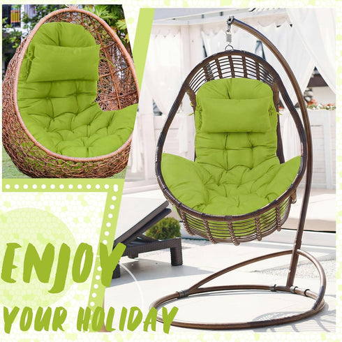 2.58 Hammock Patio(Green,1 Tudomro Egg Chair Cushion Filling kg Replacement Rocking Wicker Chair Cushions High Back