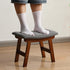 Bamboo Footrest Ottoman with Gray Cushion and Brown Legs - Small Size