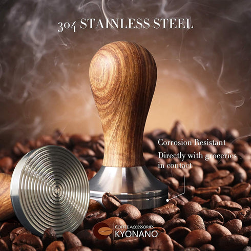 KYONANO Espresso Tamper 51mm with Dalbergia Odorifera Handle, Coffee Tamper with Free Milk Frothing Pitcher