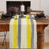 Emvency Yellow Abstract Table Runner, Modern Grey White Striped Dining Decor for