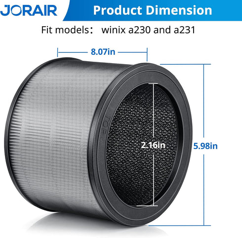 Replacement Filter Size O, 1712-0100-00 Compatible with Winix A230 and A231 Air Purifier, 2 Pack