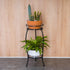 2 FaithLand Plant Stand, Metal Planter Holder Indoor Outdoor, Tier Round Potted Supports Rack, Corner Display Shelf