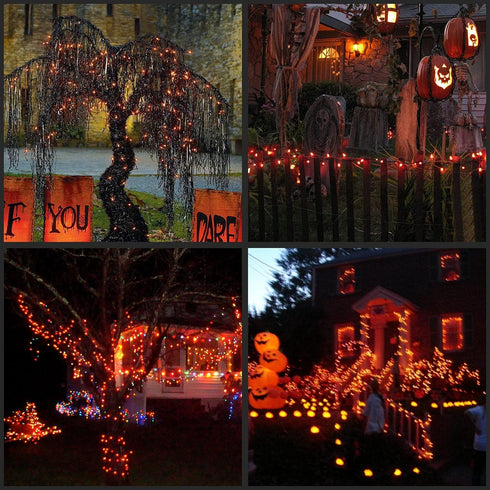 66 200 Count Pack 2 Sets 33 100 Set YULETIME Orange String Lights with Black Wire, ft UL Certified Christmas Light