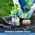 WORKPRO 5PCS Garden Tool Set, Heavy Duty Aluminum Tools with Garden Tool Bag, Blue Insect and Flower
