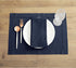 Solino Home Navy Placemats Set of 4, Cotton Linen Hemstitch Placemats 14 x 19 Inch for Summer, Fall