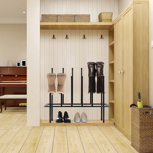 HIEDUYT Closet Closet 6 Boot Rack Shoe Cabinet Metal Shoe Rack for Shoe Organizer for for Pairs Free Standing Shoe