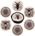 Yilad Set 6 Satan Goat Skull Coasters for Drinks with Holder Leather Coasters of for Coffee Table