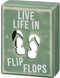 Primitives by Kathy 21005 Beach House Décor Box Sign, Flip Flops, 3 x 4-Inches