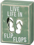 Primitives by Kathy 21005 Beach House Décor Box Sign, Flip Flops, 3 x 4-Inches