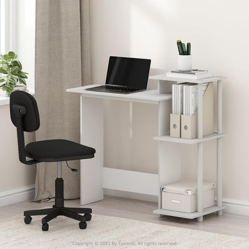 Furinno Efficient Home Laptop Notebook Computer Desk - White/White