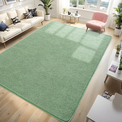 Sage-Green Area Rugs for Bedroom, Living Room, 4x6 Feet Indoor Memory Foam Rug, Modern Washable for Kids Room