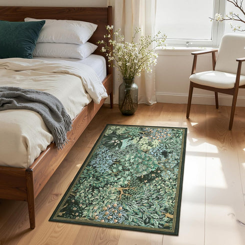 2x3 GarveeHome Entryway Area Rug Non Slip Front Door Forest Rugs, Washable Indoor Kitchen Floor Mat Soft Low-Pile Stain