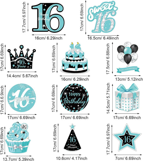 Sumind 30 Pcs Birthday Hanging Swirl Decorations, Teal Silver Black Blue Turquoise Foil Swirls Ceiling Decor for Girls