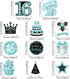 Sumind 30 Pcs Birthday Hanging Swirl Decorations, Teal Silver Black Blue Turquoise Foil Swirls Ceiling Decor for Girls