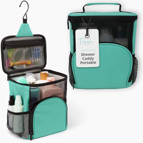 Original Shower Caddy for College Dorms - Large Capacity Travel Organizer Bag, Quick Dry, Water Resistant, Aqua