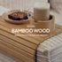 THE LAZY STORE Bamboo Couch Arm Tray for Drinks and Snacks with Detachable Cup Holder and Anti Slip Base, Foldable Sofa