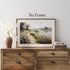 Wildflower Field Landscape Picture, Vintage Canvas River Painting, Country Scene Artwork, 16x24inch No Frame