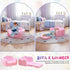 2-in-1 Lamerge Toddler Couch,Glow in The Dark Baby Floor Bed,Foldable Toddler Chair Kids Sofa for playroom,Convertible