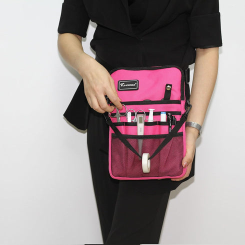 Tuhaoge Multifunctional Nurse Storage Bag, Practical Waist Bag, Nurse Pocket Storage Bag, Rose Red