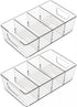 Yieach 2 Pack Stackable Snack Organizer for Pantry Shelf,Clear Pantry Organizers and Storage Bins
