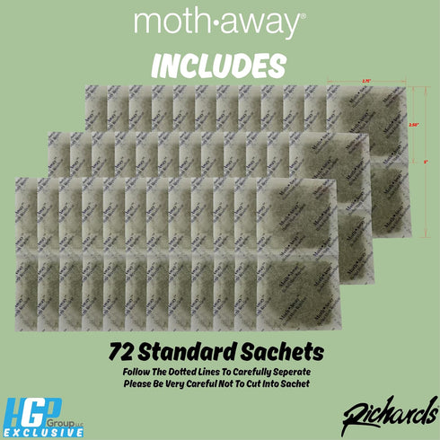 Richards Moth Away/Herbal, Value Pack, 72 sachets