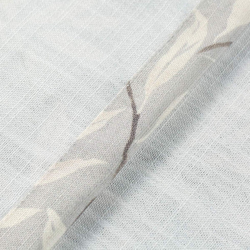 VOGOL Window Short Curtains Valances, 52 x 18, Grey, Rustic Style Leaf Print Small Drapes for Kitchen