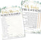 Hadley Designs Baby Shower Games Set, 25 Double-Sided Cards for 25 Guests, Word Scramble & True or False (Greenery)