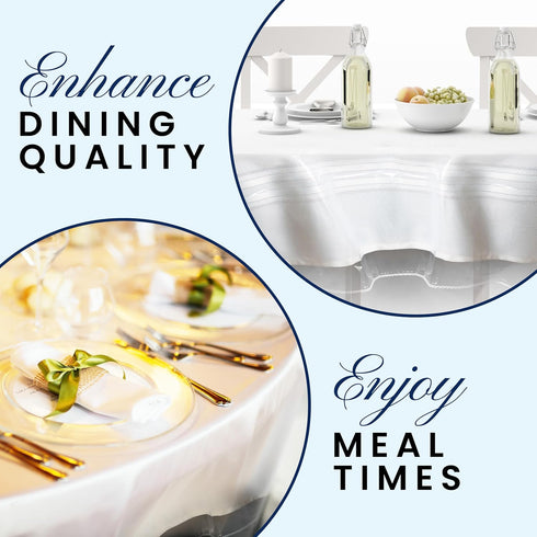 BRODER MFG. INC. Tablecloth Protector Crystal Clear Vinyl (52"x70" Oblong) - Durable for Parties & Everyday Use