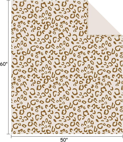 FY FIBER HOUSE Cheetah Print Blanket, Flannel Fleece Throw Blanket with 3D Leopard Print, 50"X60"